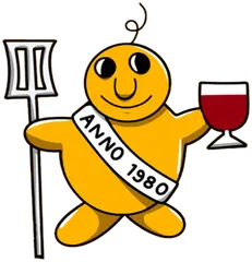 Het Oerbier-mannetje met brouwersvork en glas