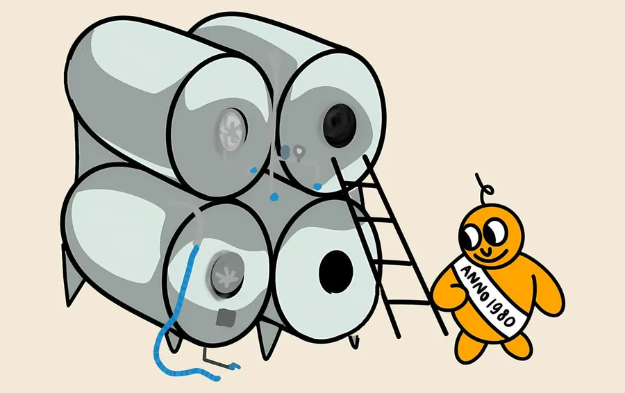 Tekening: het Oerbier-mannetje bij stap 8, rijpen